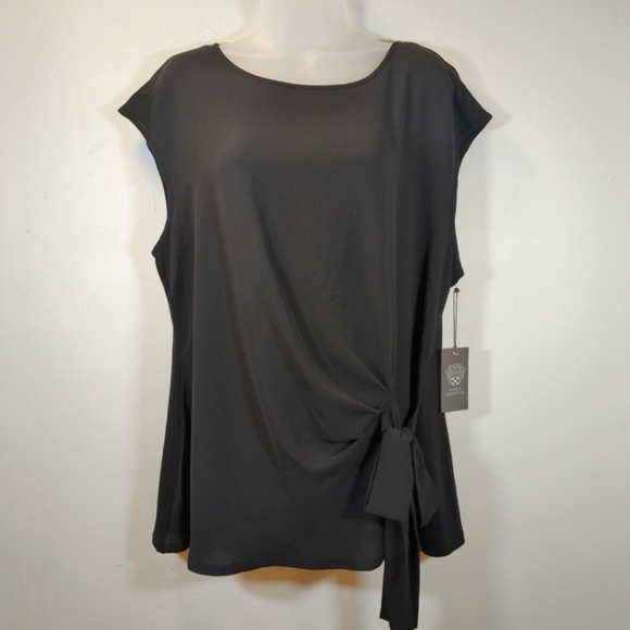 Vince Camuto Annetta Black Women's Blouse with Side Knot , NWT , Size L - Picture 1 of 7